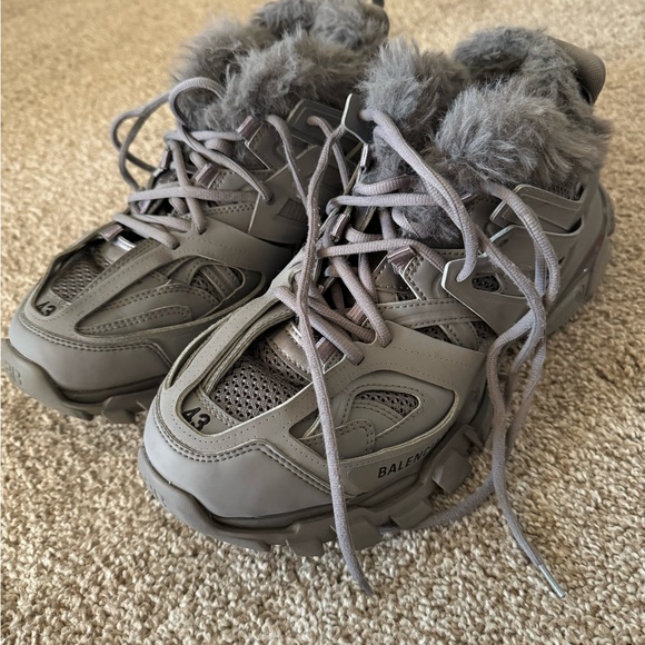 BALENCIAGA Faux Fur Track Athletic Sneakers - Picture 2 of 15